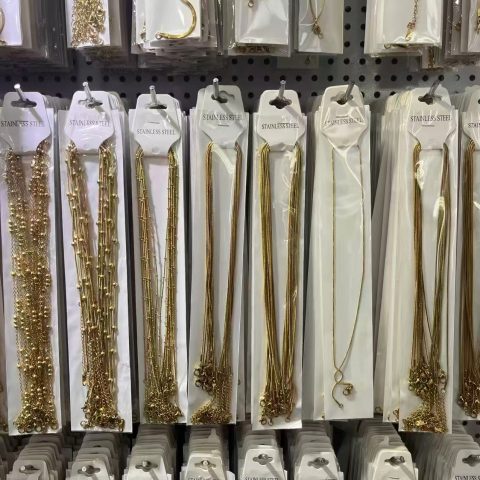 Gold Multi-Layer Stainless Steel Thin Chain Necklaces Dainty Stackable Minimalist Jewelry