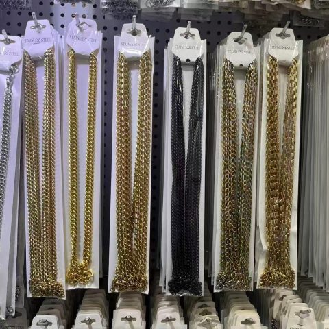 Stainless Steel Curb Chain Necklace Men Women Gold Silver Black Hip Hop Jewelry