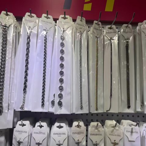 Mixed Width Stainless Steel Bracelets Silver Black Gold Cuban Paperclip Chain Stackable Wrist Jewelry