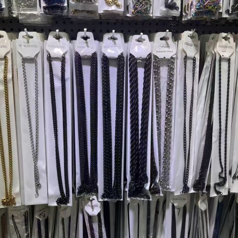 Multi-Color Stainless Steel Blank Cuban Link Chain Necklaces
