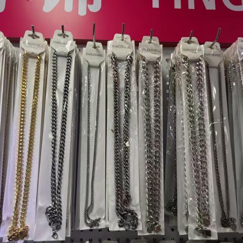 Gold Silver Black Cuban Chain Necklaces for Men Women