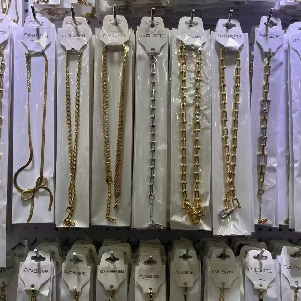 Anti-Tarnish Titanium Steel Fashion Basic Chains, Multi Style Bow Paperclip Crystal Inlay Blank Necklace for Jewelry Making
