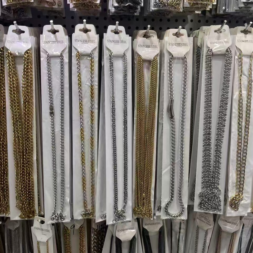 Gold Silver Two-Tone Stainless Steel Cuban Link Necklaces Unisex Hip Hop Stackable Waterproof Jewelry