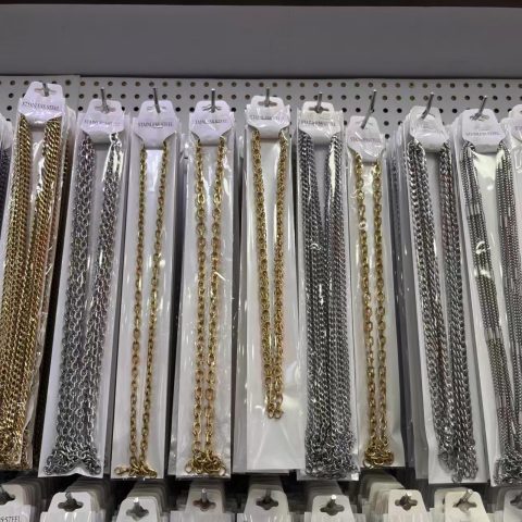 Gold & Silver Stainless Steel Chain Necklaces Mixed Styles for Men Women