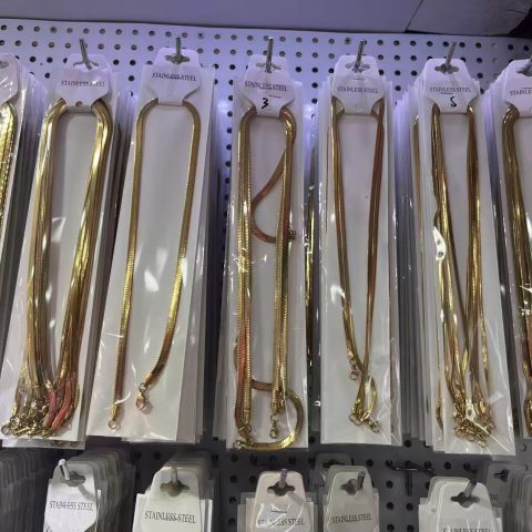18K Gold Plated 316L Stainless Steel Snake Chain Layering Necklace Unisex