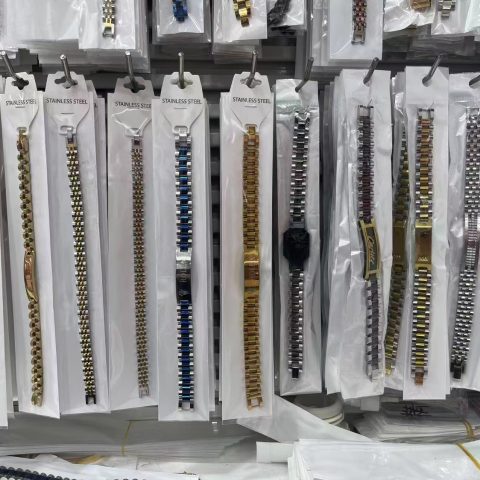 Men Multi Tone Stainless Steel Watch Band Style Bracelet Metal Link Wrist Jewelry
