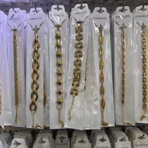 Gold Stainless Steel Chunky Chain Bracelet Hip Hop Jewelry for Men Women