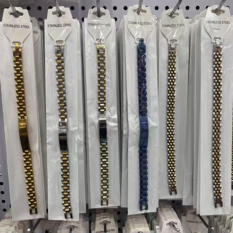 Stainless Steel Watch Link Bracelet, Multi-Color Classic Watch Band Chain Wrist Bracelet for Men Women